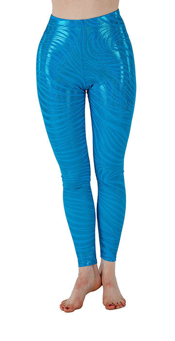 Teal Tiger Sparkle Leggings