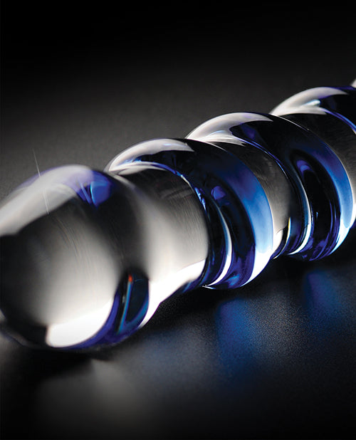 Icicles No. 5 Glass Massager with Blue Swirls