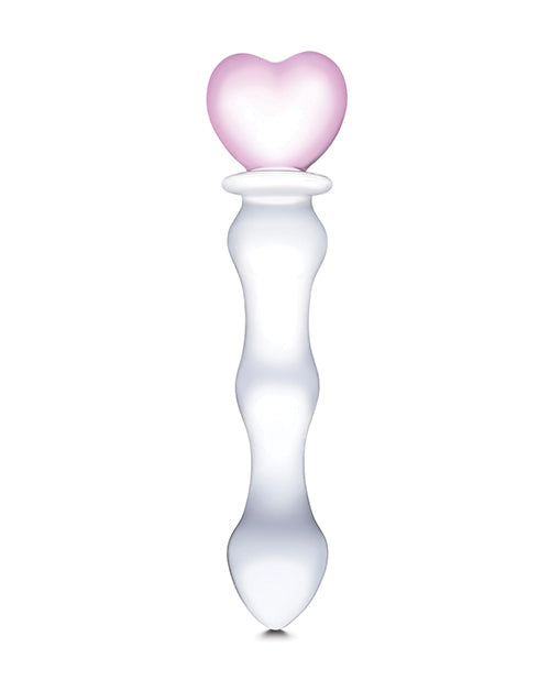 Glas 8" Sweetheart Glass Dildo Pink/Clear