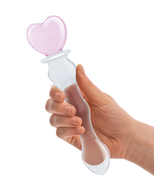 Glas 8" Sweetheart Glass Dildo Pink/Clear