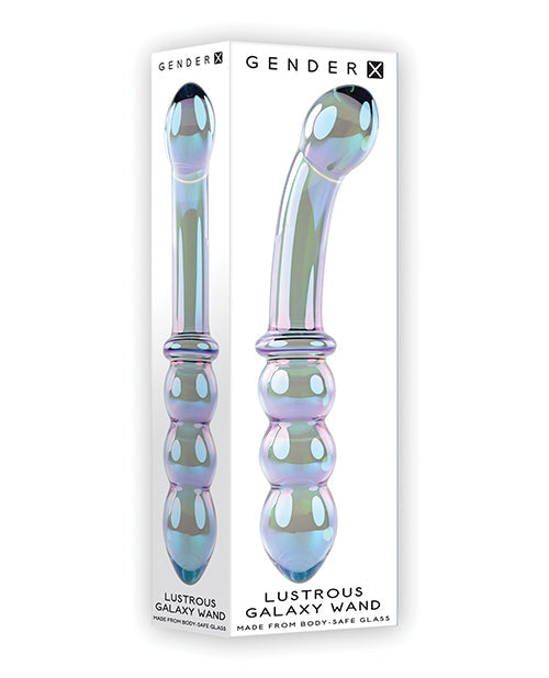 Gender X Lustrous Galaxy Wand Glass Massager - Green