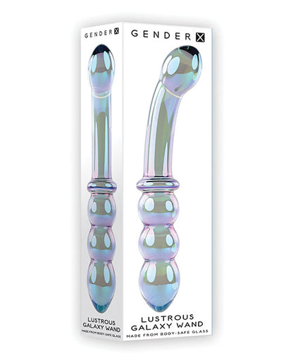 Gender X Lustrous Galaxy Wand Glass Massager - Green
