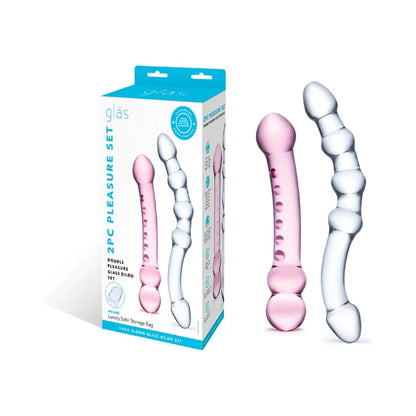 Glas 2 pc Double Pleasure Glass Dildo Set