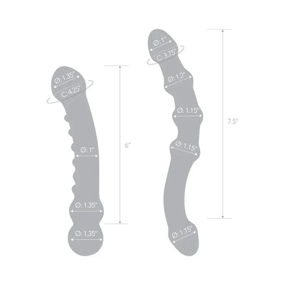 Glas 2 pc Double Pleasure Glass Dildo Set