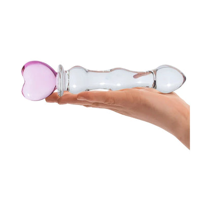 Glas 8" Sweetheart Glass Dildo Pink/Clear