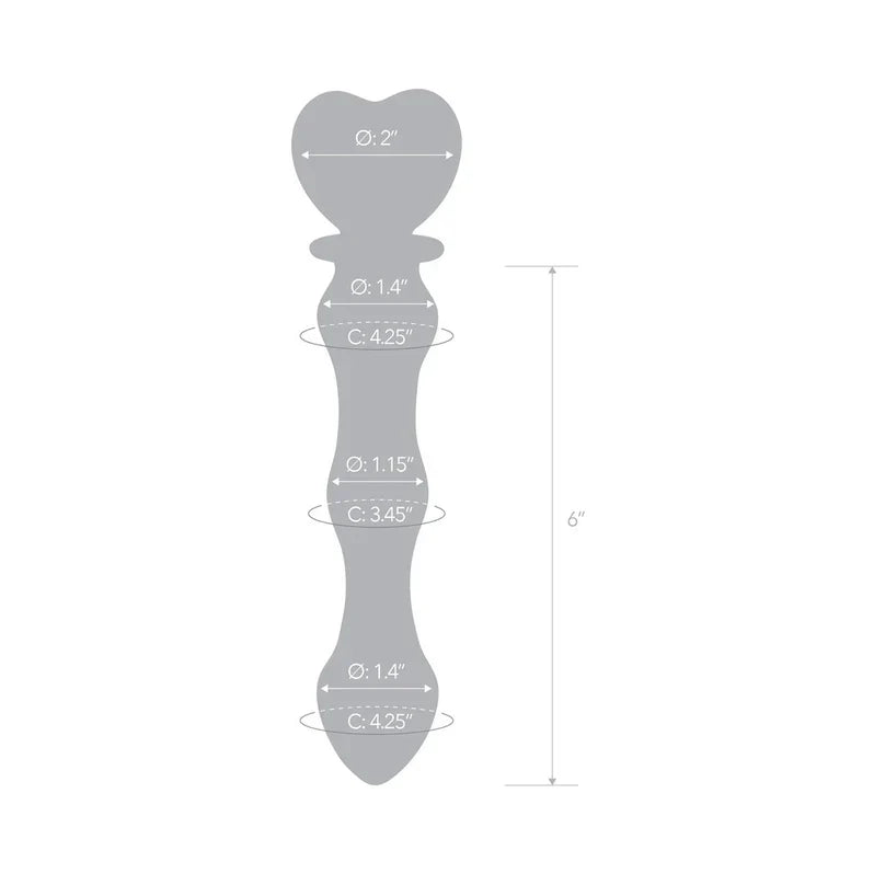 Glas 8" Sweetheart Glass Dildo Pink/Clear