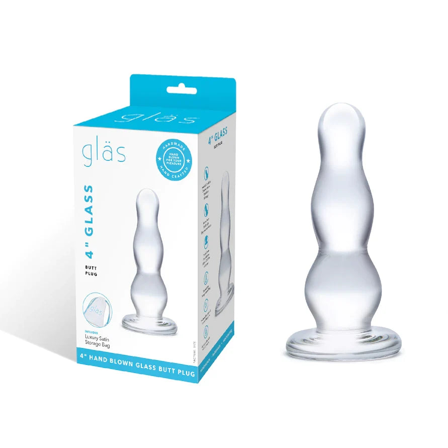 Glas 4" Glass Butt Plug - Clear