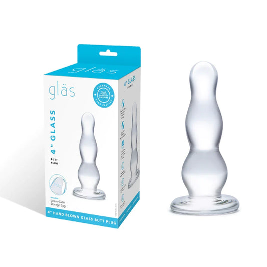 Glas 4" Glass Butt Plug - Clear
