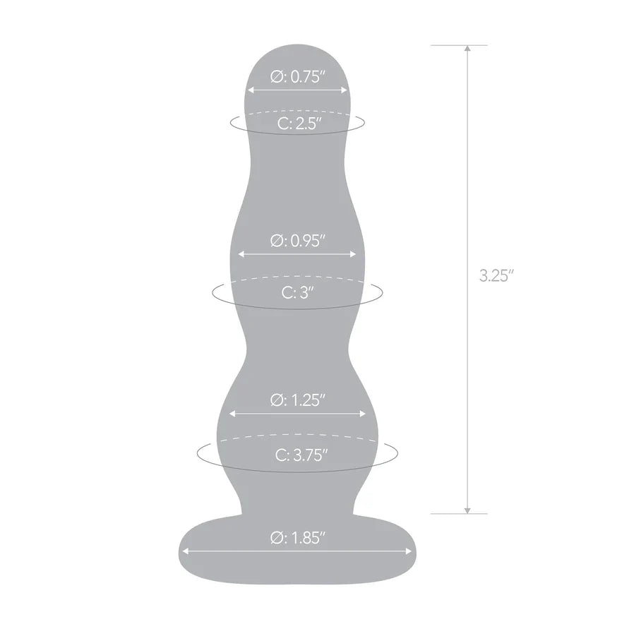 Glas 4" Glass Butt Plug - Clear