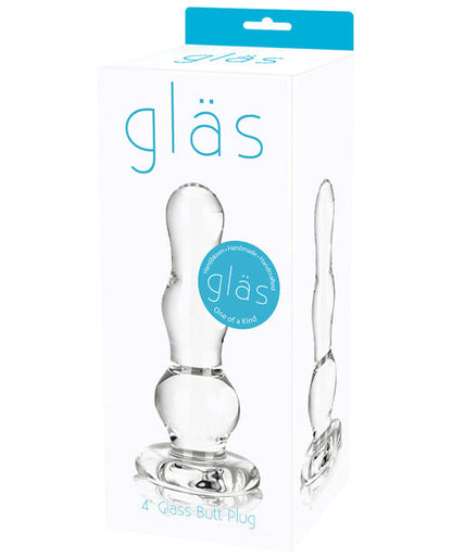 Glas 4" Glass Butt Plug - Clear
