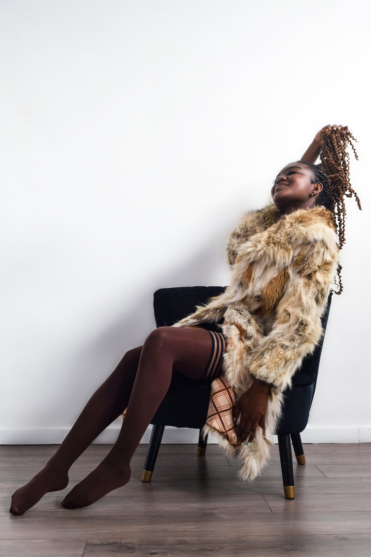 Autumn: Chocolate Opaque Thigh-Highs. Petite to Plus Size