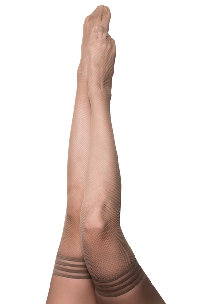 Samantha: Barely There Fishnet Thigh Highs. Petite to Plus Size