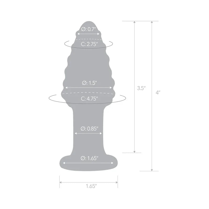 Glas Cornstar 4 in Glass Butt Plug