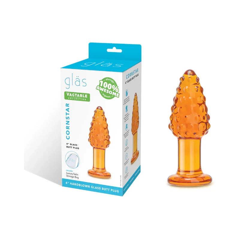 Glas Cornstar 4 in Glass Butt Plug