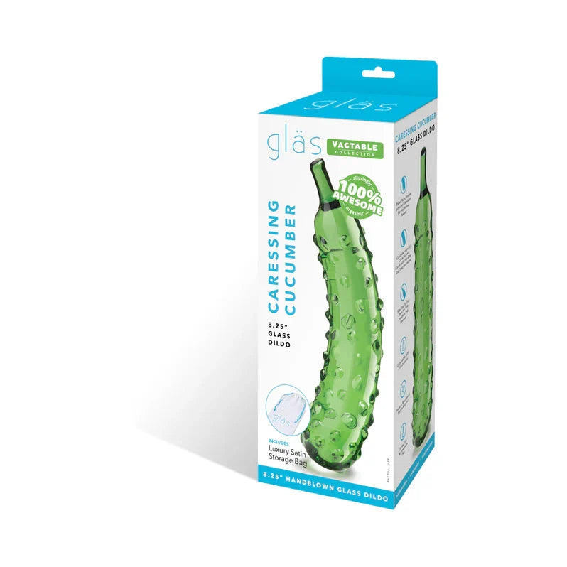 Glas Caressing Cucumber 8.25 in Glass Dildo