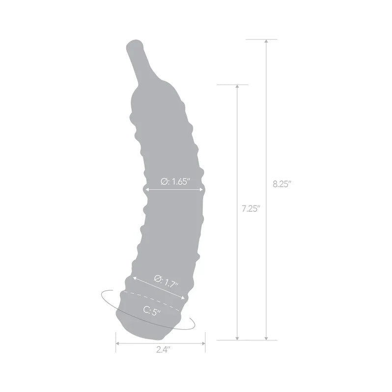 Glas Caressing Cucumber 8.25 in Glass Dildo