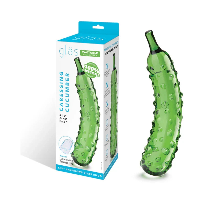 Glas Caressing Cucumber 8.25 in Glass Dildo