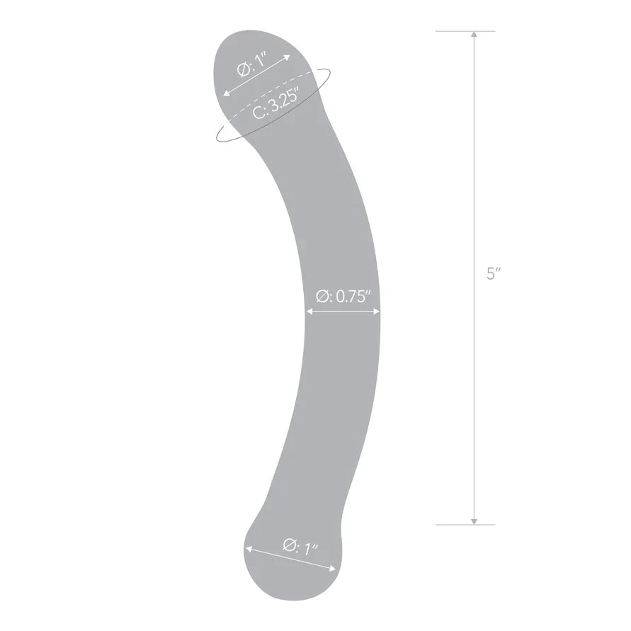 Glas 6" Curved Glass G-spot Dildo Blue