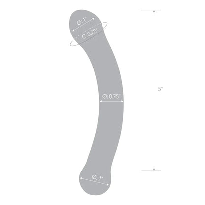 Glas 6" Curved Glass G-spot Dildo Blue