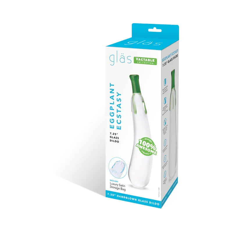 Glas Eggplant Ecstasy 7.25 in Glass Dildo