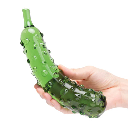 Glas Caressing Cucumber 8.25 in Glass Dildo
