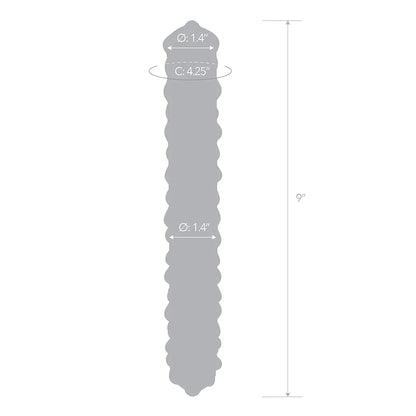 Glas 9" Purple Rose Nubby Glass Dildo