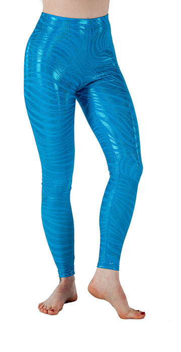 Teal Tiger Sparkle Leggings