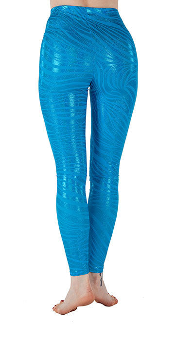 Teal Tiger Sparkle Leggings