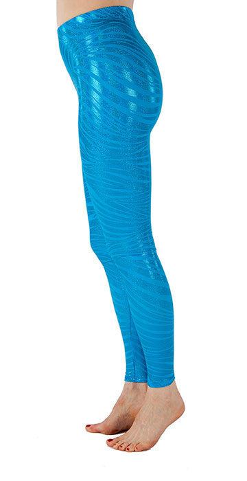 Teal Tiger Sparkle Leggings