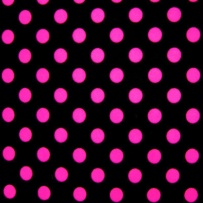 Black spandex with pink polka dots